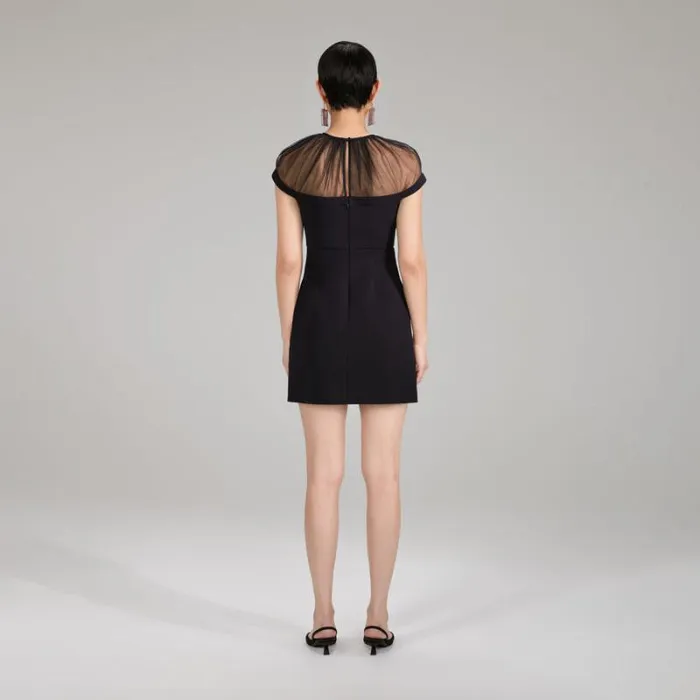 Dresses Woman SelfPortrait Bonded Crepe Bow Mini Dress Dresses Woman SelfPortrait Bonded Crepe Bow Mini Dress