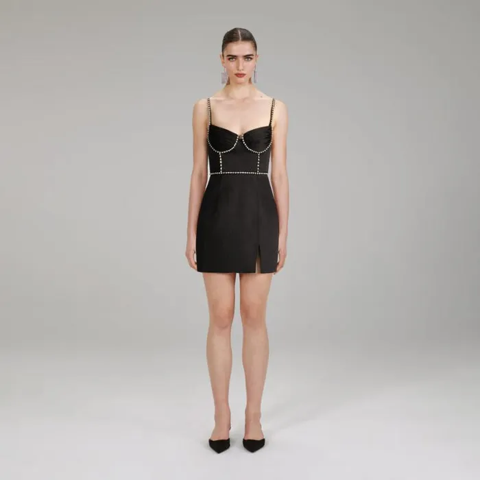 Dresses Woman SelfPortrait Bonded Satin Mini Dress