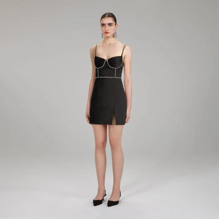 Dresses Woman SelfPortrait Bonded Satin Mini Dress Dresses Woman SelfPortrait Bonded Satin Mini Dress