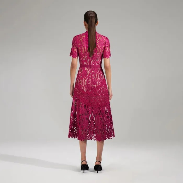 Dresses Woman SelfPortrait Burgundy Chiffon Pleated Midi Dress Dresses Woman SelfPortrait Burgundy Chiffon Pleated Midi Dress