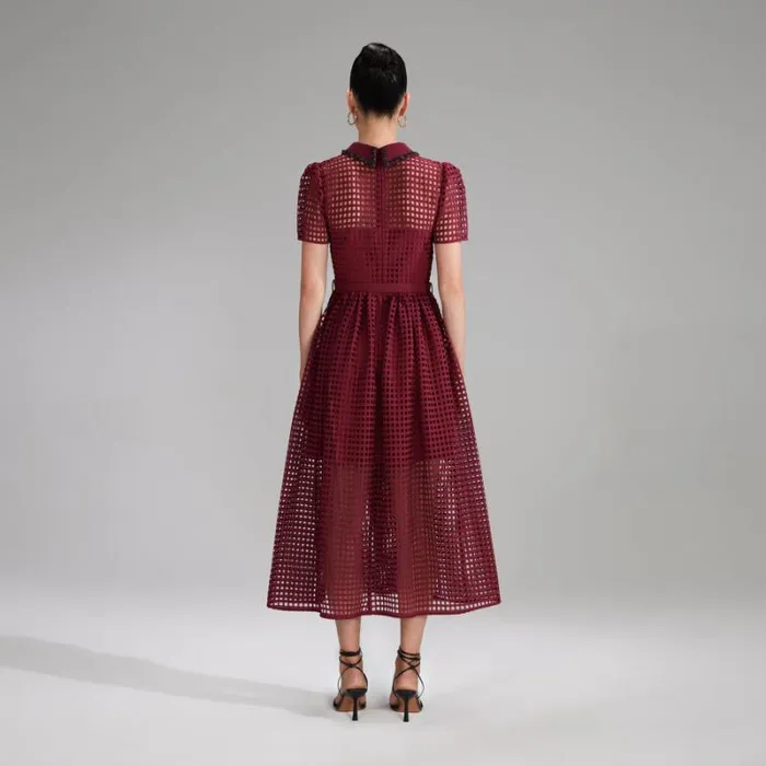 Dresses Woman SelfPortrait Burgundy Chiffon Pleated Midi Dress Dresses Woman SelfPortrait Burgundy Chiffon Pleated Midi Dress