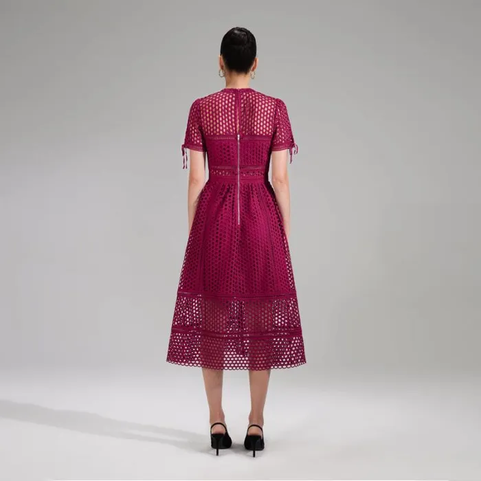 Dresses Woman SelfPortrait Burgundy Chiffon Pleated Midi Dress Dresses Woman SelfPortrait Burgundy Chiffon Pleated Midi Dress