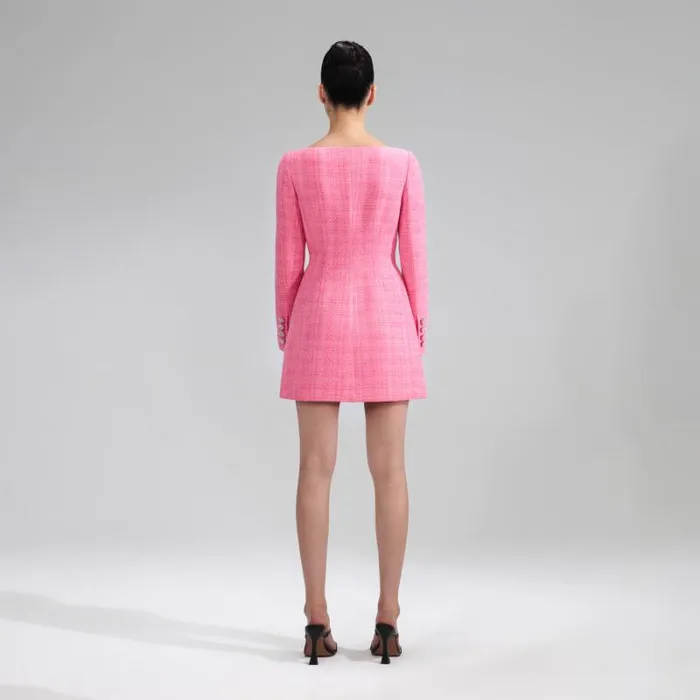 Dresses Woman SelfPortrait Cream Boucle Tailored Mini Dress Dresses Woman SelfPortrait Cream Boucle Tailored Mini Dress