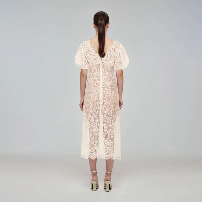 Dresses Woman SelfPortrait Cream Embellished Tiered Dress Dresses Woman SelfPortrait Cream Embellished Tiered Dress