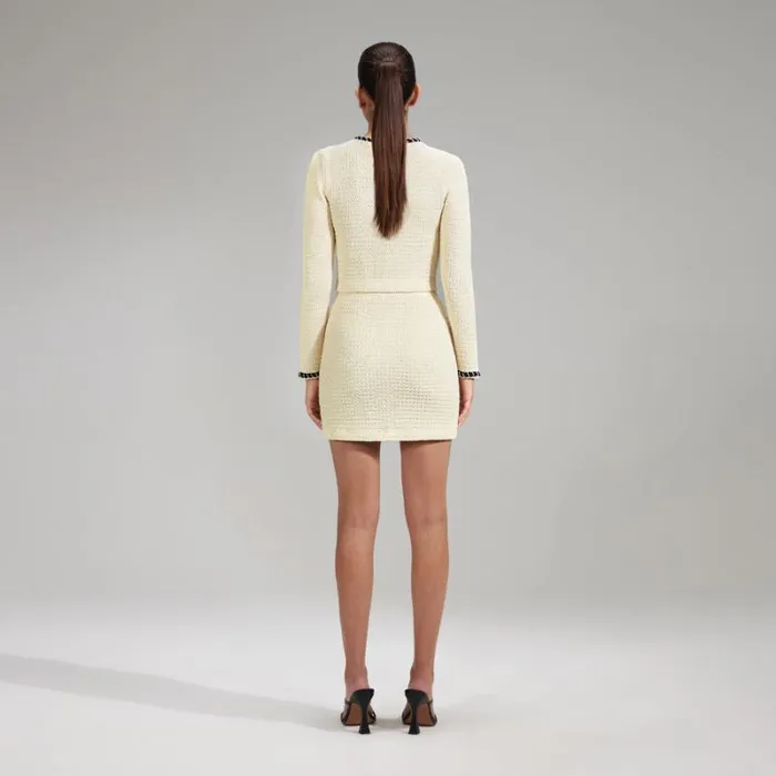 Dresses Woman SelfPortrait Cream Sequin Knitted V Neck Dress Dresses Woman SelfPortrait Cream Sequin Knitted V Neck Dress
