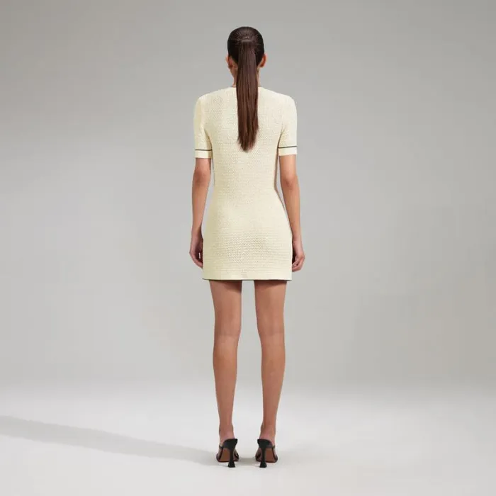 Dresses Woman SelfPortrait Cream Sequin Knitted V Neck Dress Dresses Woman SelfPortrait Cream Sequin Knitted V Neck Dress