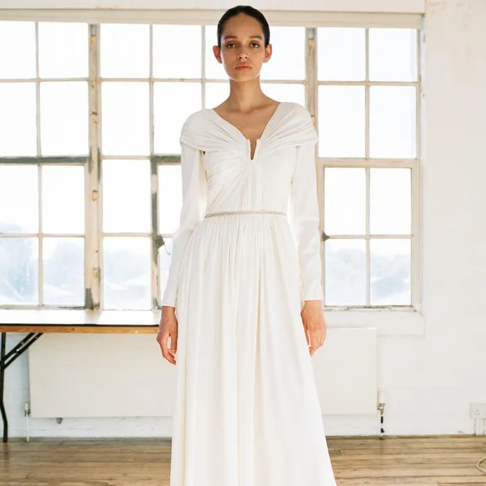 Dresses Woman SelfPortrait Cream Stretch Crepe Maxi Dress Dresses Woman SelfPortrait Cream Stretch Crepe Maxi Dress