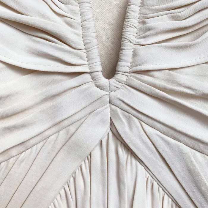 Dresses Woman SelfPortrait Cream Stretch Crepe Maxi Dress Dresses Woman SelfPortrait Cream Stretch Crepe Maxi Dress
