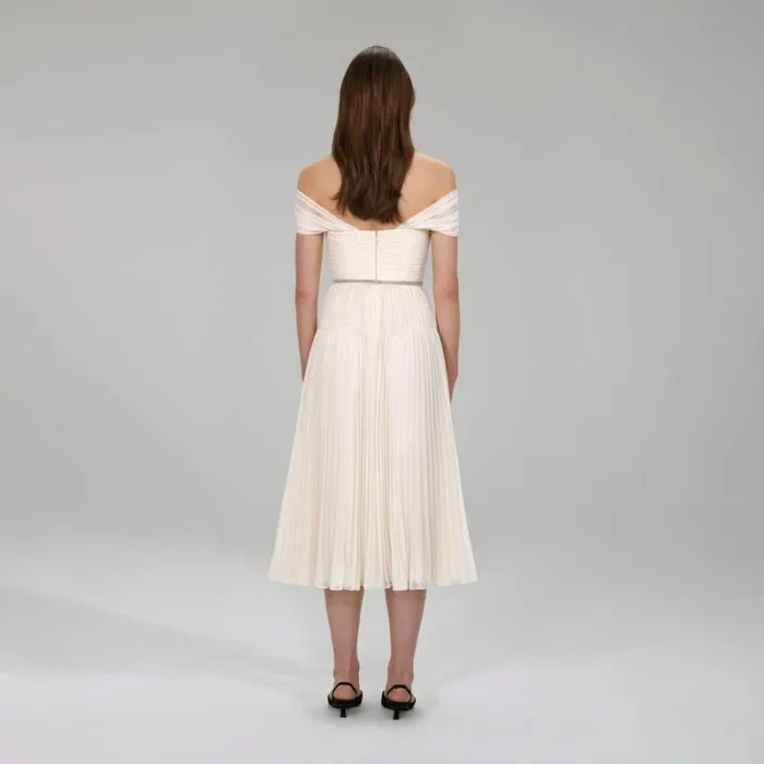 Dresses Woman SelfPortrait Cream Stretch Crepe Maxi Dress Dresses Woman SelfPortrait Cream Stretch Crepe Maxi Dress