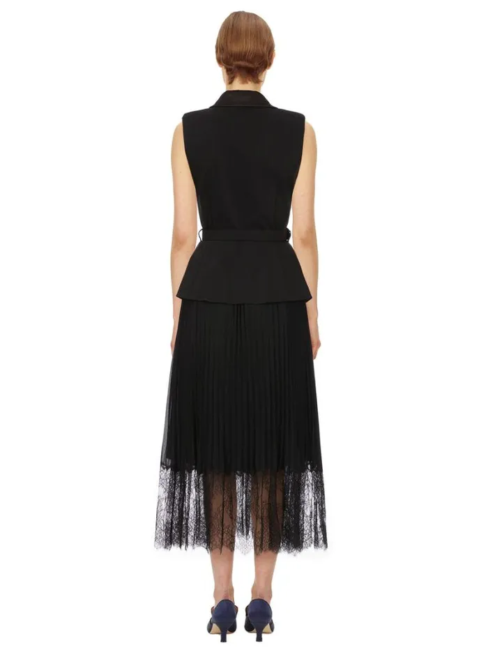 Dresses Woman SelfPortrait Crepe And Chiffon Midi Dress Dresses Woman SelfPortrait Crepe And Chiffon Midi Dress
