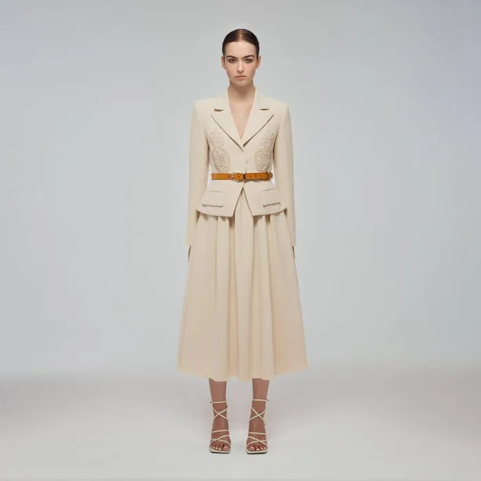 Dresses Woman SelfPortrait Crepe And Chiffon Midi Dress Dresses Woman SelfPortrait Crepe And Chiffon Midi Dress