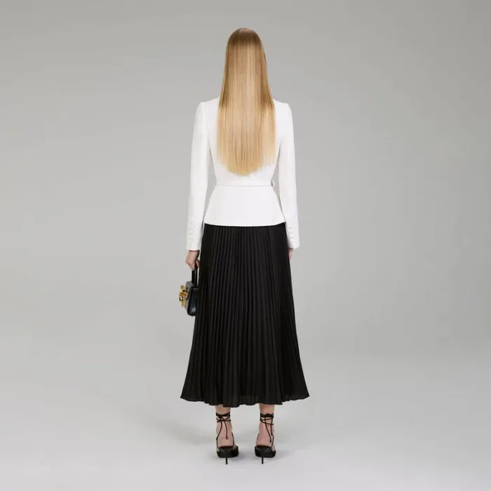 Dresses Woman SelfPortrait Crepe And Chiffon Midi Dress Dresses Woman SelfPortrait Crepe And Chiffon Midi Dress