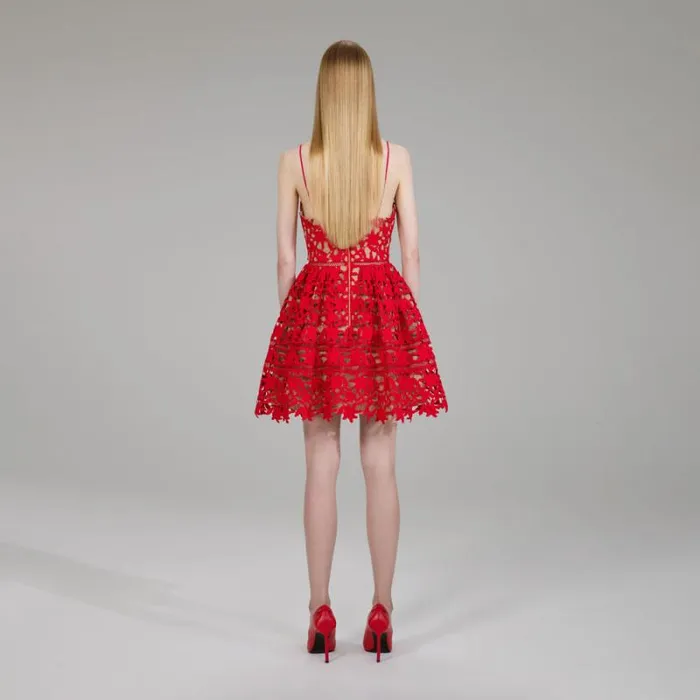 Dresses Woman SelfPortrait Crimson Mini Azaelea Dress Dresses Woman SelfPortrait Crimson Mini Azaelea Dress