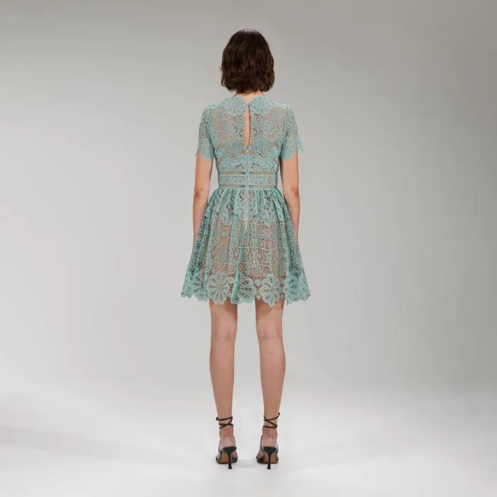 Dresses Woman SelfPortrait Dark Blue Magnolia Lace Midi Dress Dresses Woman SelfPortrait Dark Blue Magnolia Lace Midi Dress