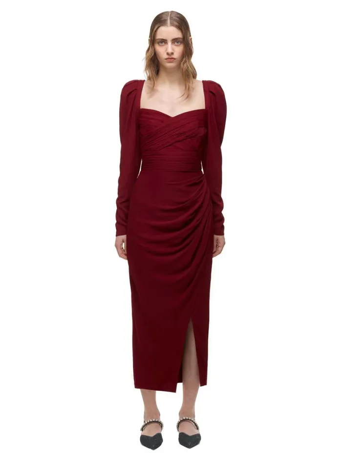 Dresses Woman SelfPortrait Deep Teal Iris Midi Dress Dresses Woman SelfPortrait Deep Teal Iris Midi Dress
