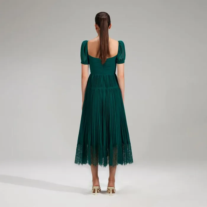 Dresses Woman SelfPortrait Deep Teal Iris Midi Dress Dresses Woman SelfPortrait Deep Teal Iris Midi Dress