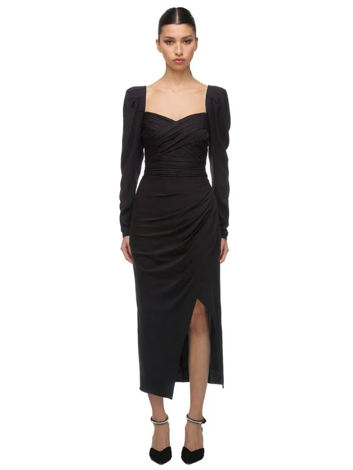 Dresses Woman SelfPortrait Deep Teal Iris Midi Dress Dresses Woman SelfPortrait Deep Teal Iris Midi Dress
