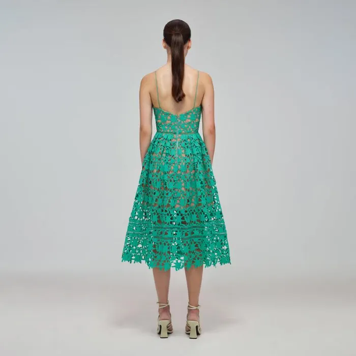 Dresses Woman SelfPortrait Green Azaelea Midi Dress Dresses Woman SelfPortrait Green Azaelea Midi Dress