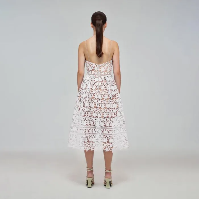 Dresses Woman SelfPortrait Green Azaelea Midi Dress Dresses Woman SelfPortrait Green Azaelea Midi Dress