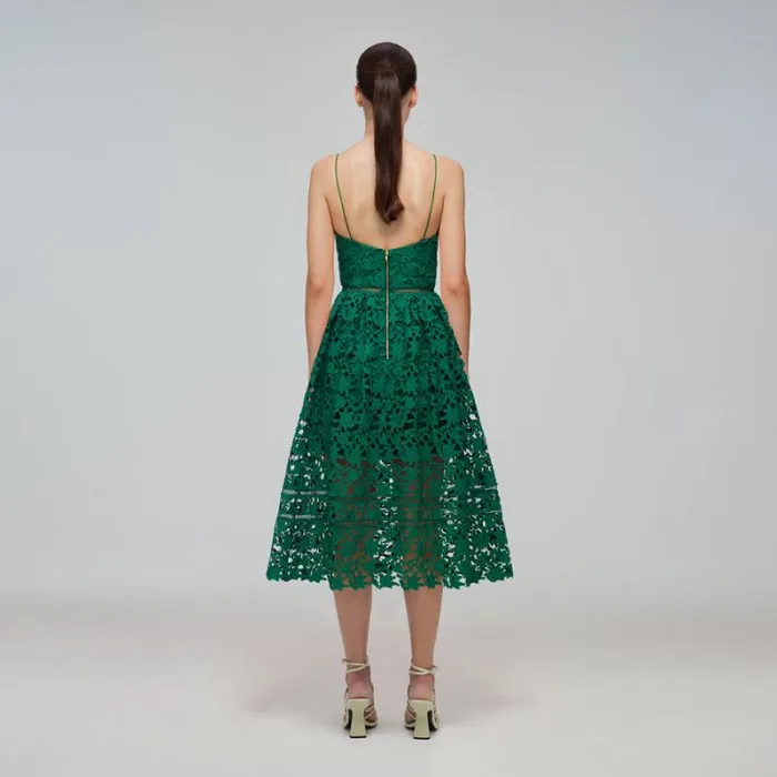 Dresses Woman SelfPortrait Green Azaelea Midi Dress Dresses Woman SelfPortrait Green Azaelea Midi Dress