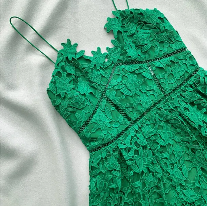 Dresses Woman SelfPortrait Green Azaelea Midi Dress Dresses Woman SelfPortrait Green Azaelea Midi Dress