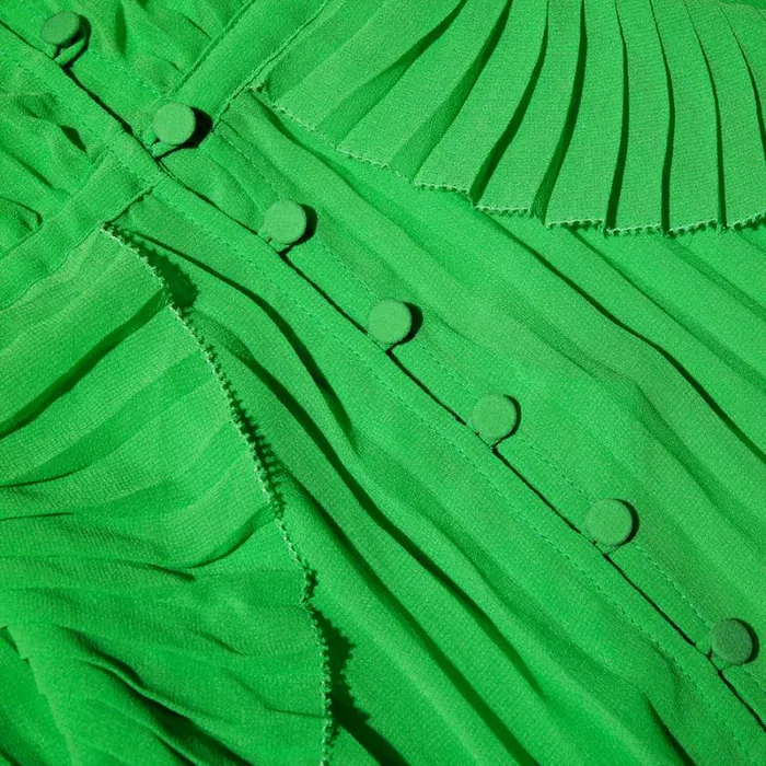 Dresses Woman SelfPortrait Green Chiffon Ruffle Midi Dress Dresses Woman SelfPortrait Green Chiffon Ruffle Midi Dress
