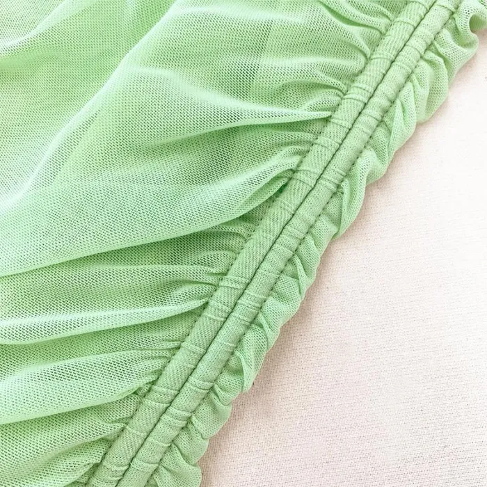 Dresses Woman SelfPortrait Green Mesh Ruched Midi Dress Dresses Woman SelfPortrait Green Mesh Ruched Midi Dress