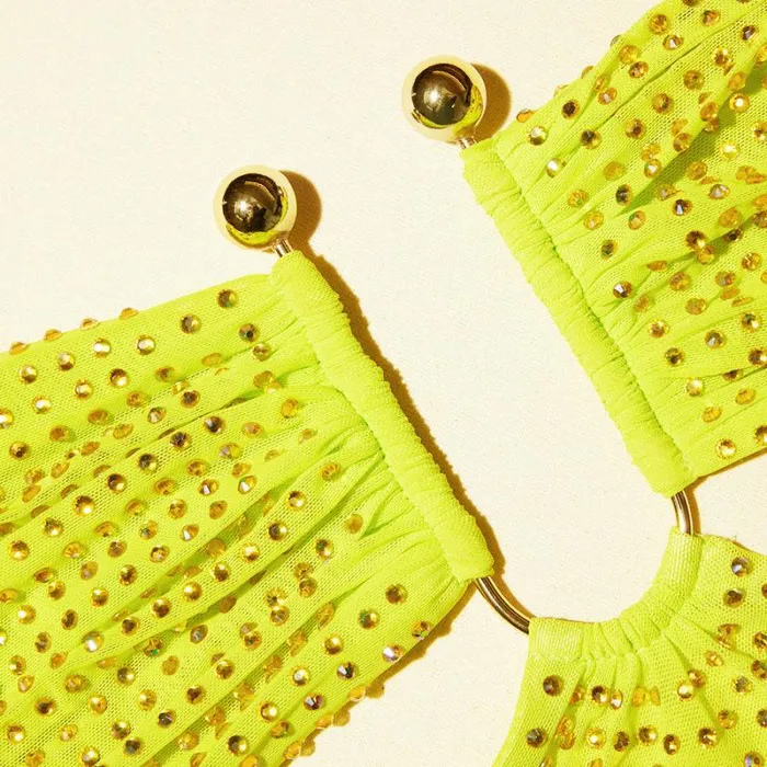 Dresses Woman SelfPortrait Green Rhinestone Mesh Midi Dress Dresses Woman SelfPortrait Green Rhinestone Mesh Midi Dress