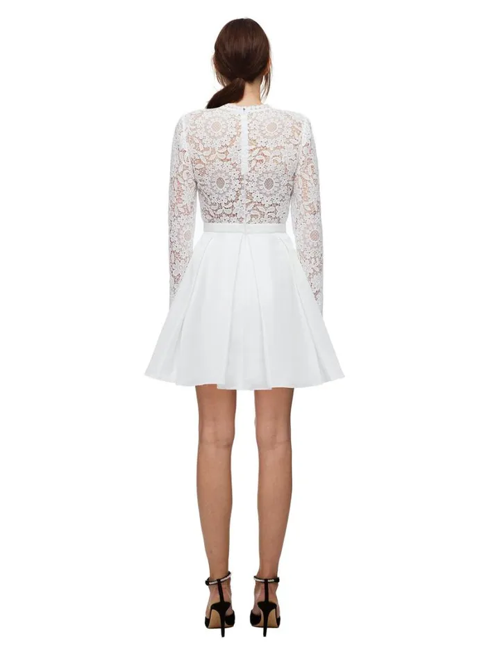 Dresses Woman SelfPortrait Guipure Lace And Taffeta Mini Dress Dresses Woman SelfPortrait Guipure Lace And Taffeta Mini Dress