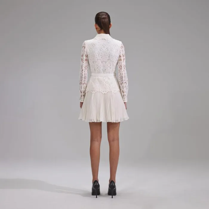 Dresses Woman SelfPortrait Ivory Ruffled Bib Midi Dress Dresses Woman SelfPortrait Ivory Ruffled Bib Midi Dress