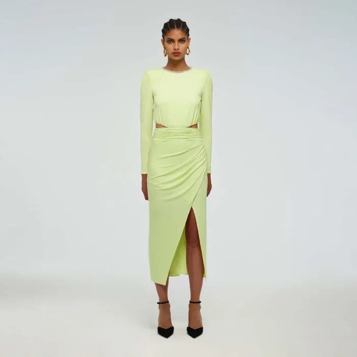 Dresses Woman SelfPortrait Ivory Stretch Crepe Midi Dress Dresses Woman SelfPortrait Ivory Stretch Crepe Midi Dress