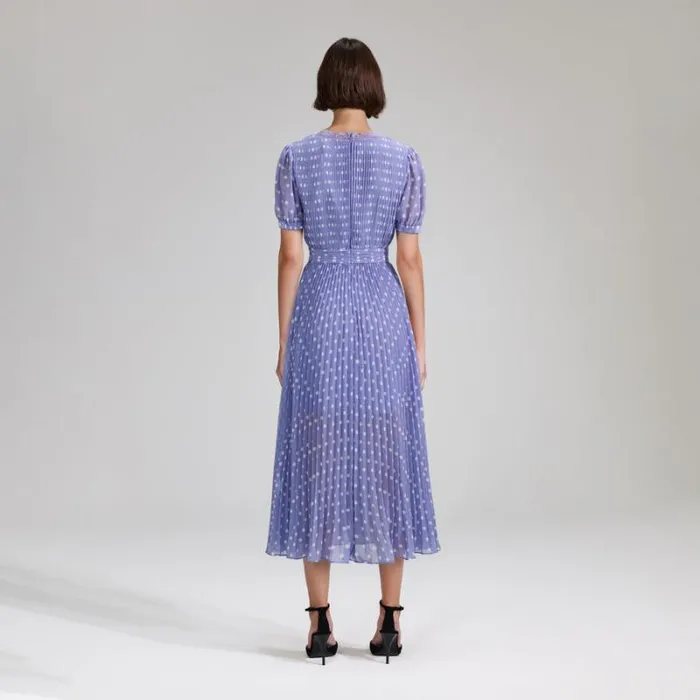 Dresses Woman SelfPortrait Lilac Polka Dot Tiered Chiffon Midi Dress Dresses Woman SelfPortrait Lilac Polka Dot Tiered Chiffon Midi Dress