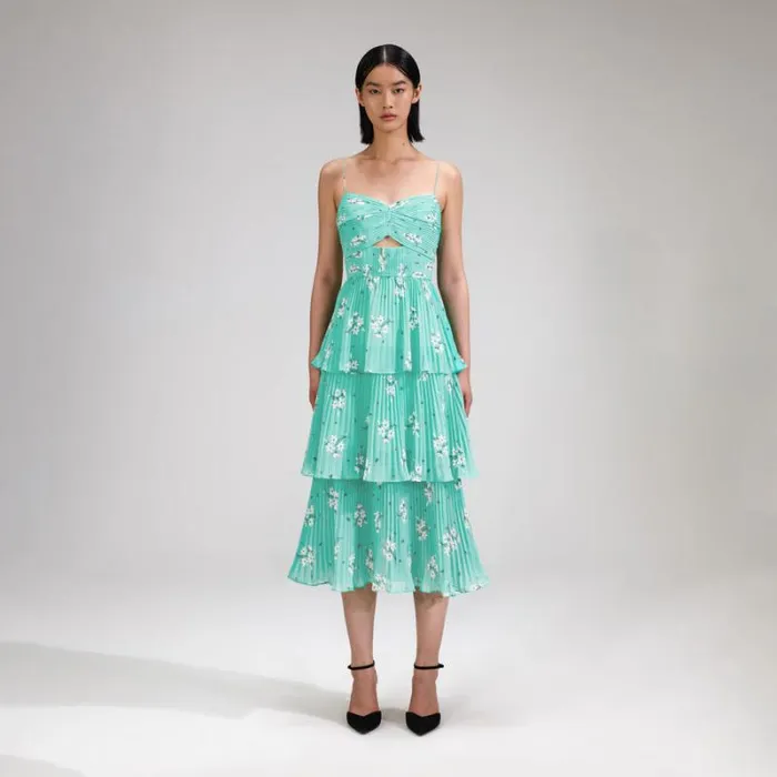 Dresses Woman SelfPortrait Lilac Polka Dot Tiered Chiffon Midi Dress Dresses Woman SelfPortrait Lilac Polka Dot Tiered Chiffon Midi Dress