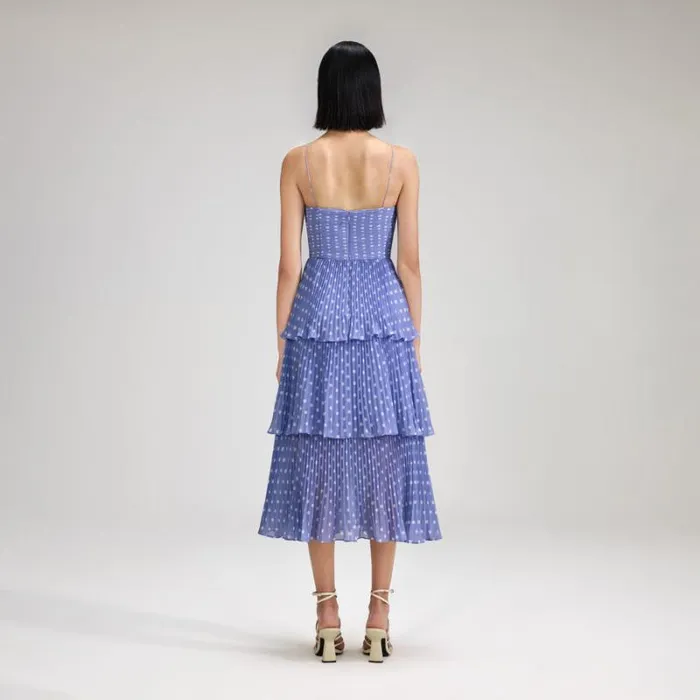 Dresses Woman SelfPortrait Lilac Polka Dot Tiered Chiffon Midi Dress Dresses Woman SelfPortrait Lilac Polka Dot Tiered Chiffon Midi Dress