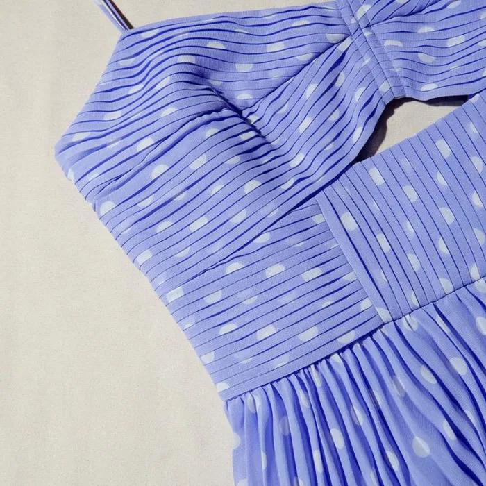 Dresses Woman SelfPortrait Lilac Polka Dot Tiered Chiffon Midi Dress Dresses Woman SelfPortrait Lilac Polka Dot Tiered Chiffon Midi Dress