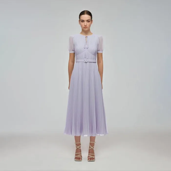 Dresses Woman SelfPortrait Lilac Polka Dot Tiered Chiffon Midi Dress Dresses Woman SelfPortrait Lilac Polka Dot Tiered Chiffon Midi Dress