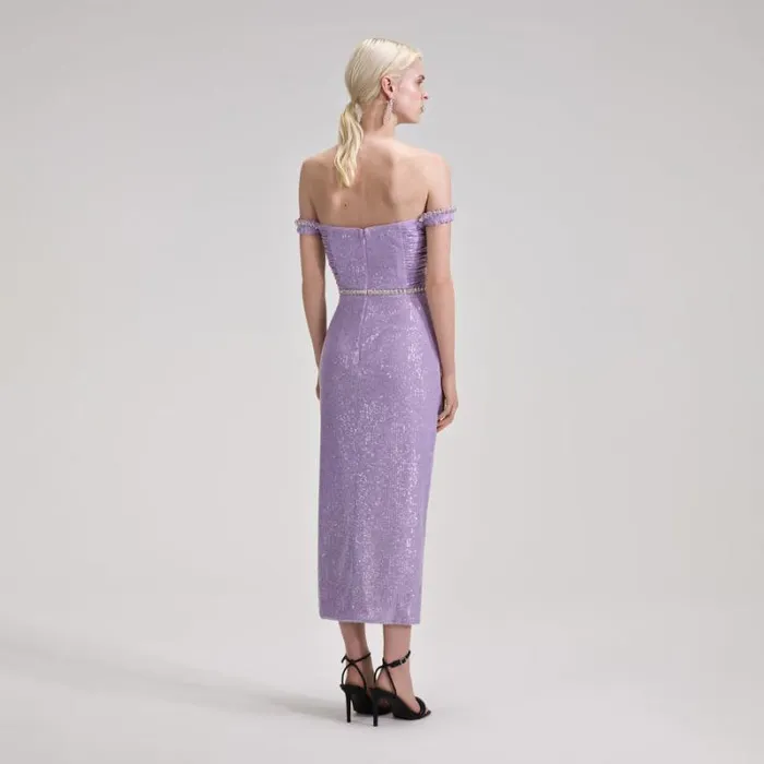 Dresses Woman SelfPortrait Lilac Sequin Knit Mini Dress Dresses Woman SelfPortrait Lilac Sequin Knit Mini Dress