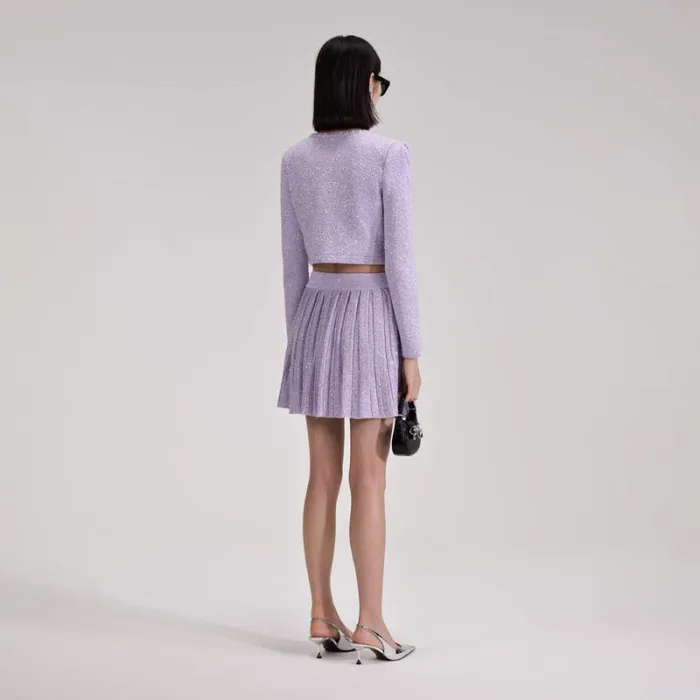 Dresses Woman SelfPortrait Lilac Sequin Knit Mini Dress Dresses Woman SelfPortrait Lilac Sequin Knit Mini Dress