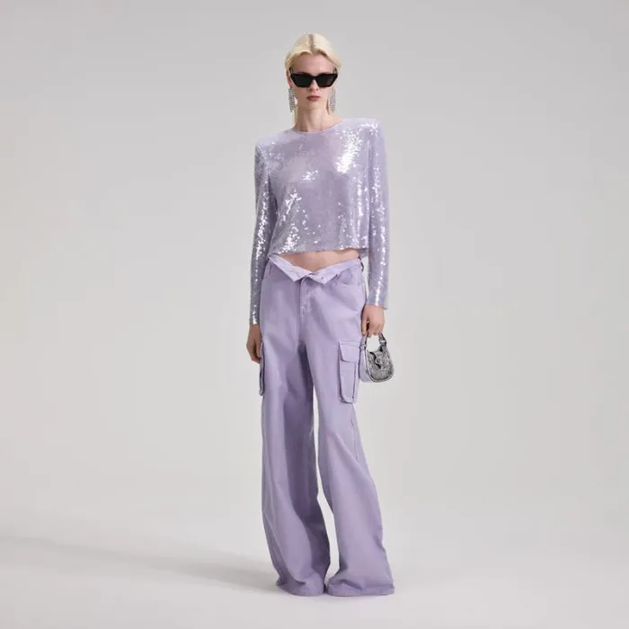 Dresses Woman SelfPortrait Lilac Sequin Knit Mini Dress Dresses Woman SelfPortrait Lilac Sequin Knit Mini Dress
