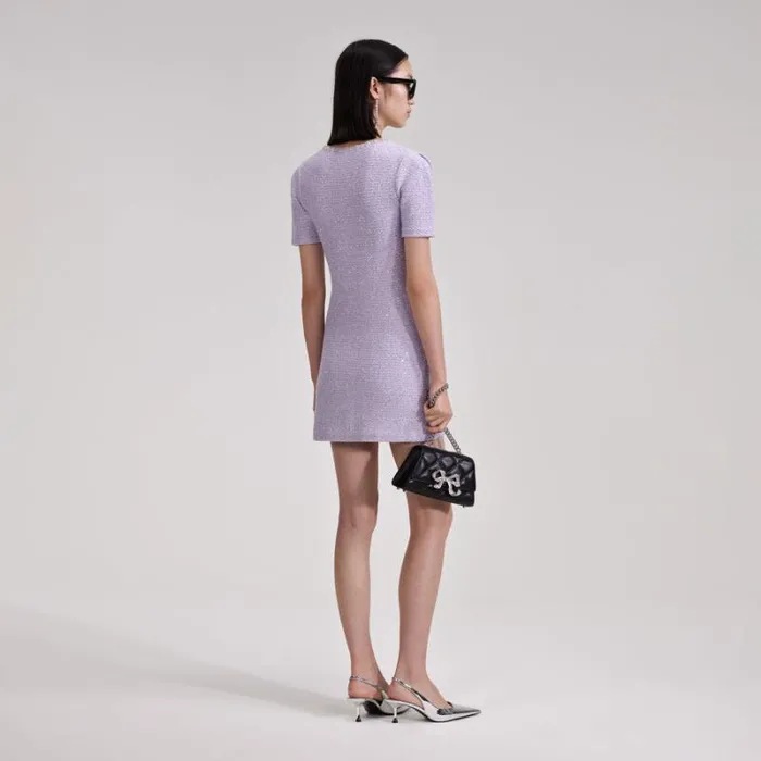 Dresses Woman SelfPortrait Lilac Sequin Knit Mini Dress Dresses Woman SelfPortrait Lilac Sequin Knit Mini Dress