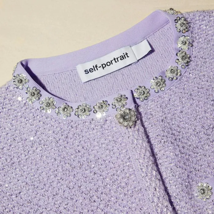 Dresses Woman SelfPortrait Lilac Sequin Knit Mini Dress Dresses Woman SelfPortrait Lilac Sequin Knit Mini Dress