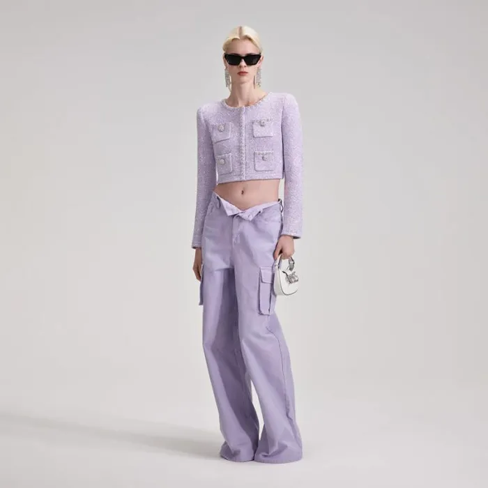 Dresses Woman SelfPortrait Lilac Sequin Knit Mini Dress Dresses Woman SelfPortrait Lilac Sequin Knit Mini Dress
