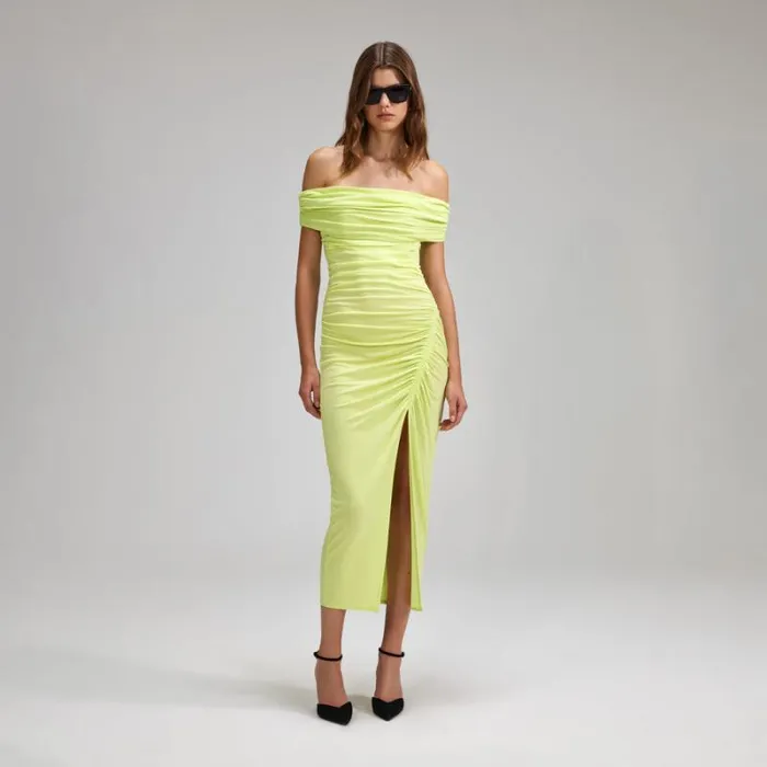 Dresses Woman SelfPortrait Lime Daisy Guipure Mini Dress Dresses Woman SelfPortrait Lime Daisy Guipure Mini Dress