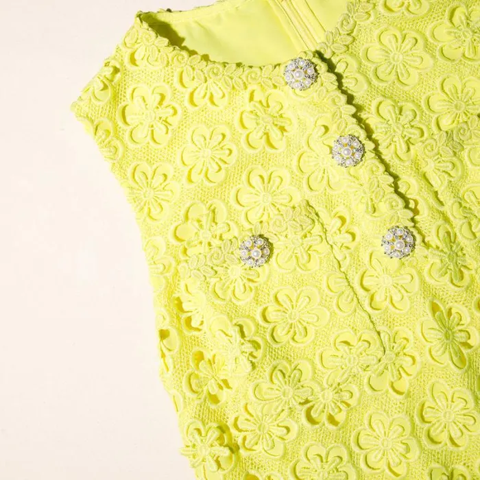 Dresses Woman SelfPortrait Lime Daisy Guipure Mini Dress Dresses Woman SelfPortrait Lime Daisy Guipure Mini Dress