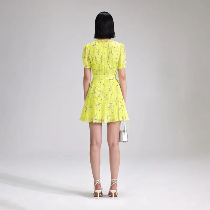 Dresses Woman SelfPortrait Lime Daisy Guipure Mini Dress Dresses Woman SelfPortrait Lime Daisy Guipure Mini Dress
