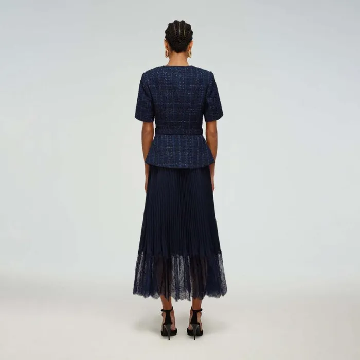 Dresses Woman SelfPortrait Metallic Boucl Tailored Midi Dress Dresses Woman SelfPortrait Metallic Boucl Tailored Midi Dress