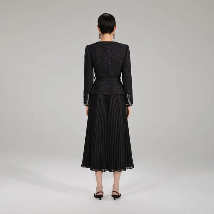 Dresses Woman SelfPortrait Metallic Boucl Tailored Midi Dress Dresses Woman SelfPortrait Metallic Boucl Tailored Midi Dress