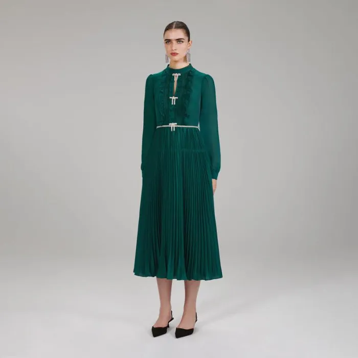 Dresses Woman SelfPortrait Midi Pleated Dress Dresses Woman SelfPortrait Midi Pleated Dress