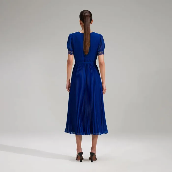 Dresses Woman SelfPortrait Navy Guipure Lace Midi Dress Dresses Woman SelfPortrait Navy Guipure Lace Midi Dress