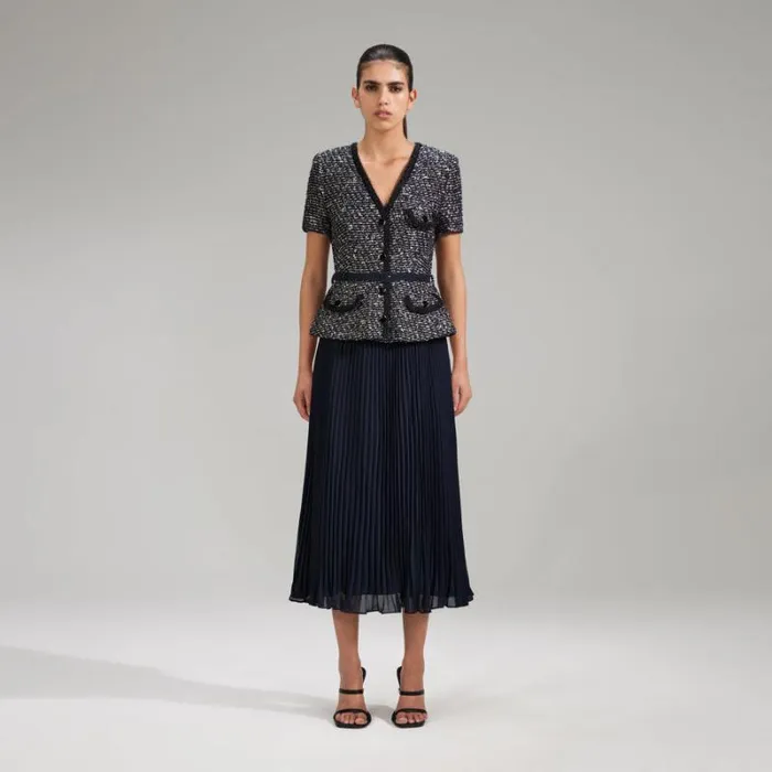 Dresses Woman SelfPortrait Navy Guipure Lace Midi Dress Dresses Woman SelfPortrait Navy Guipure Lace Midi Dress